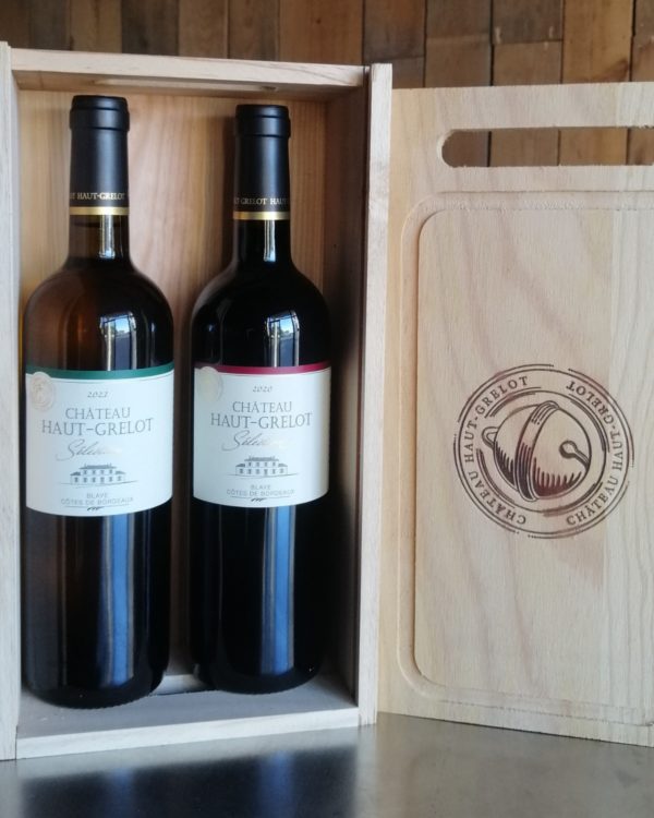 Coffret bois Haut Grelot Sélection - planche à découper